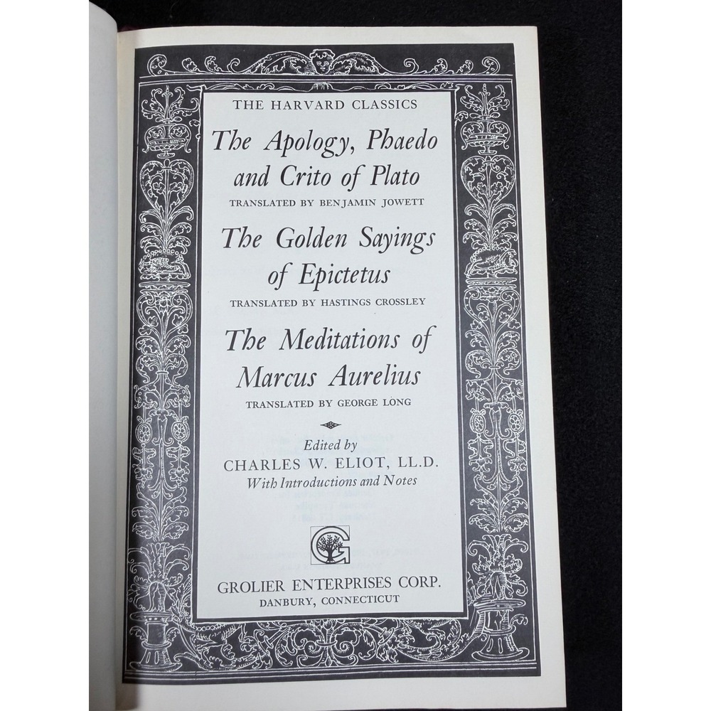 Harvard Classics Plato Epictetus Marcus Aurelius Grolier 1980 Gilt Edge Burgundy